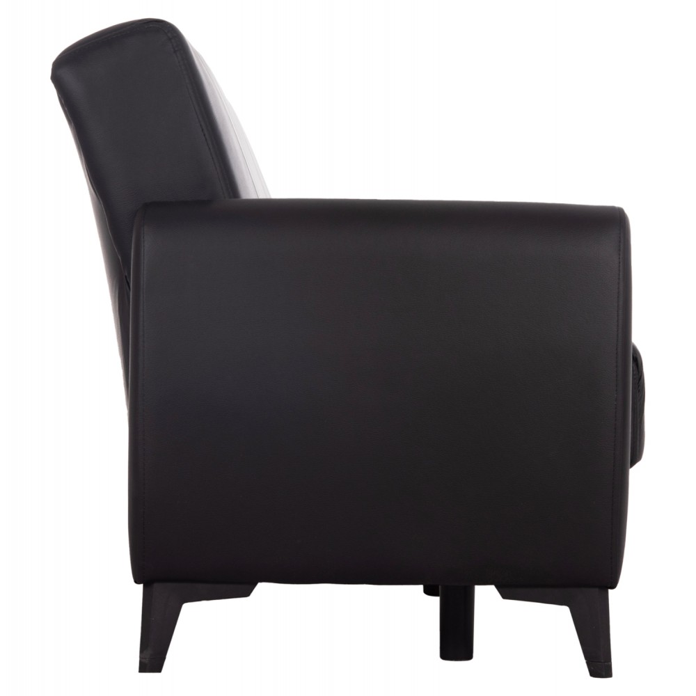 Καναπές-κρεβάτι "NIKKO" τριθέσιος με αποθηκευτικό χώρο από pu σε χρώμα μαύρο 207x80x82