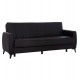 Καναπές-κρεβάτι "NIKKO" τριθέσιος με αποθηκευτικό χώρο από pu σε χρώμα μαύρο 207x80x82