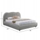 Κρεβάτι διπλό "KALLY" με αποθηκευτικό χώρο από συνθετική γούνα σε χρώμα γκρι 160x200