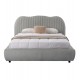 Κρεβάτι διπλό "KALLY" με αποθηκευτικό χώρο από συνθετική γούνα σε χρώμα γκρι 160x200