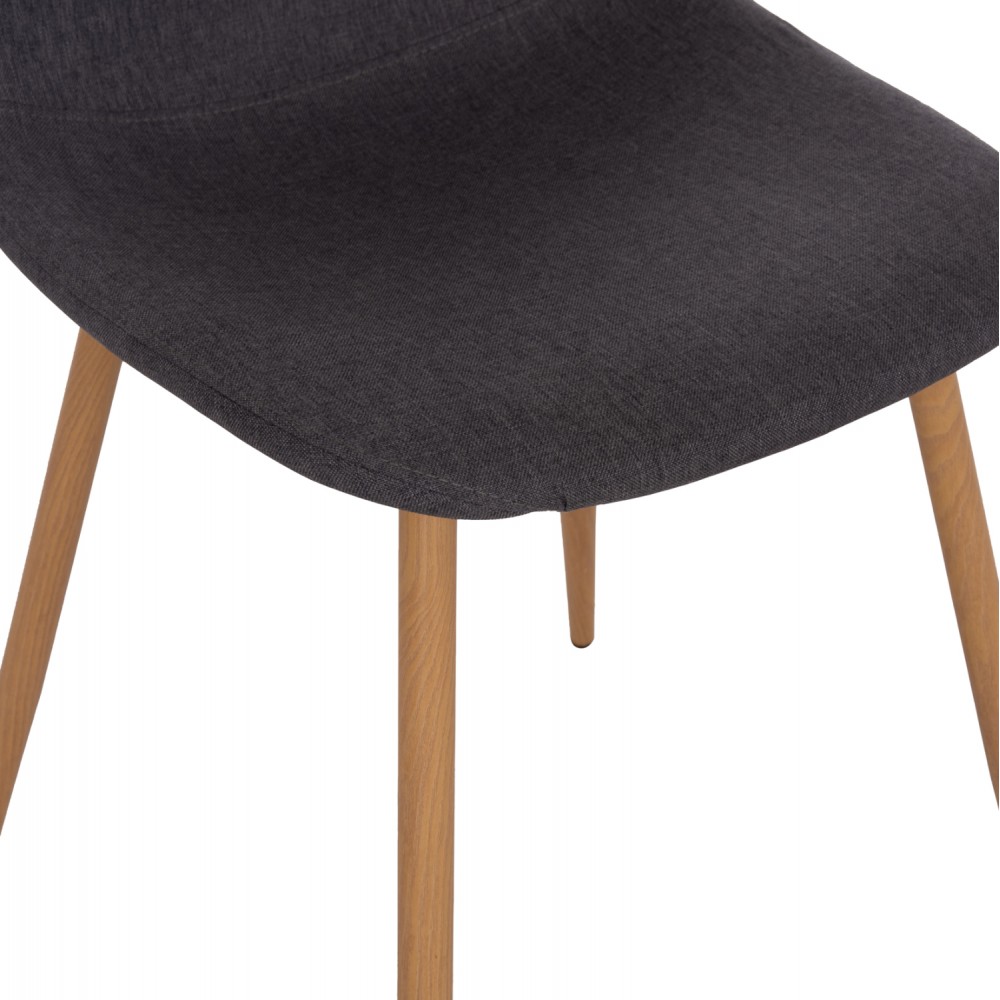 Σετ τραπεζαρίας 5τμχ "MINARDO" από mdf/ύφασμα σε χρώμα μαύρο/σκούρο γκρι 120x80x73