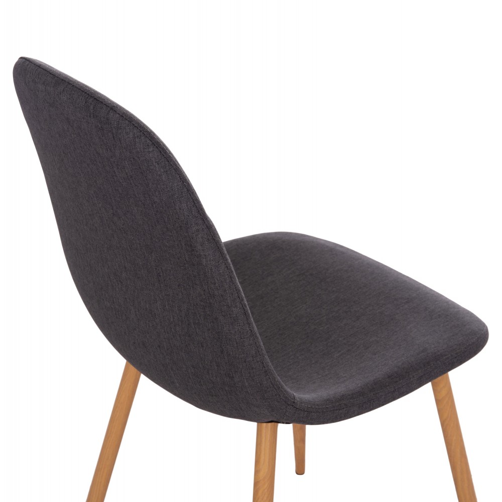 Σετ τραπεζαρίας 5τμχ "MINARDO" από mdf/ύφασμα σε χρώμα μαύρο/σκούρο γκρι 120x80x73