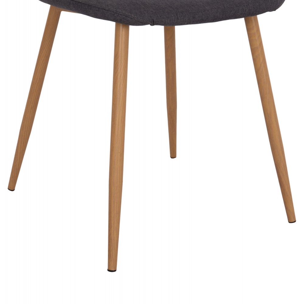 Σετ τραπεζαρίας 5τμχ "MINARDO" από mdf/ύφασμα σε χρώμα μαύρο/σκούρο γκρι 120x80x73