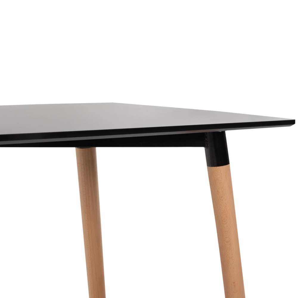 Σετ τραπεζαρίας 5τμχ "MINARDO" από mdf/ύφασμα σε χρώμα μαύρο/σκούρο γκρι 120x80x73