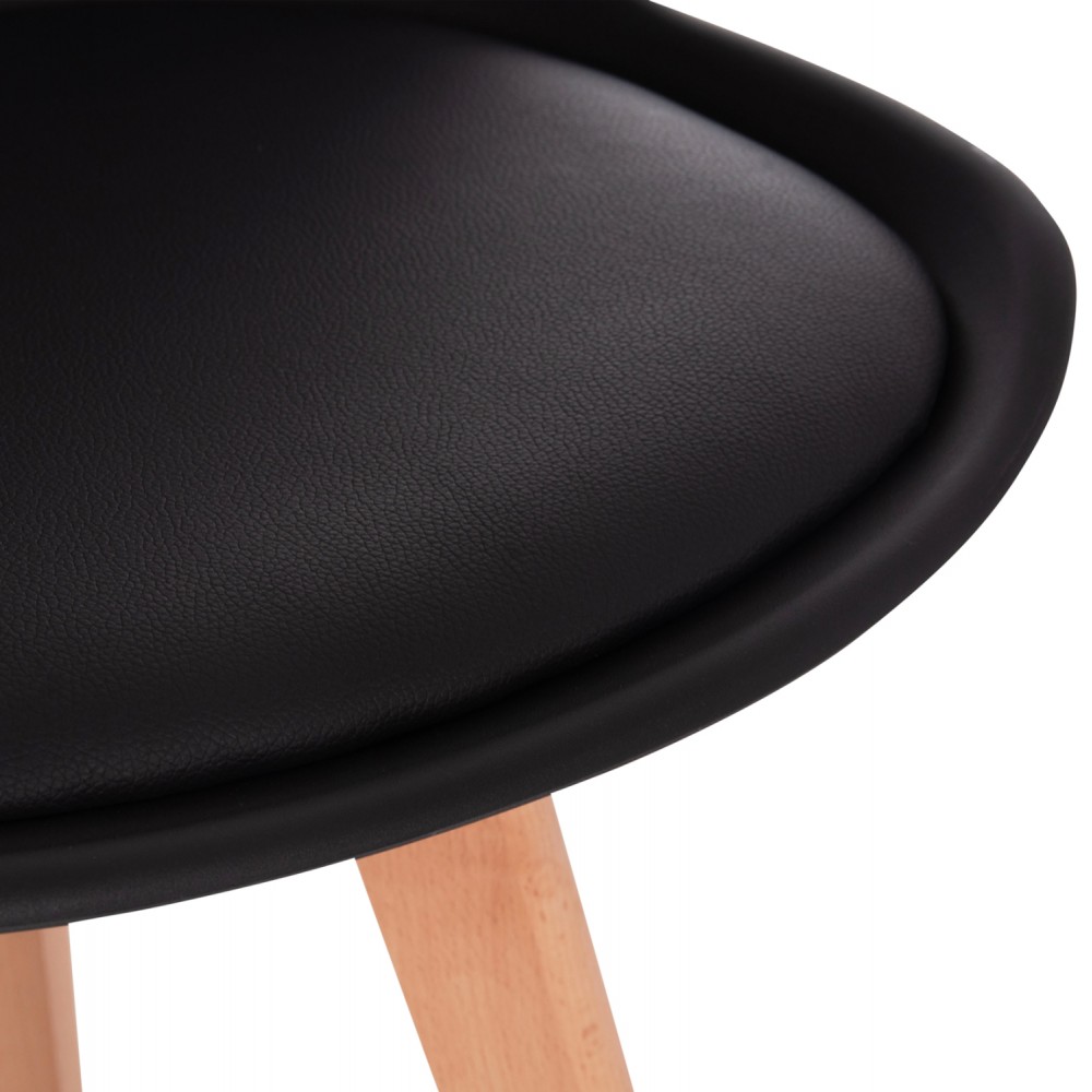 Σετ τραπεζαρίας 5τμχ " VEGAS" από mdf/pu σε χρώμα μαύρο/φυσικό 120x60x74