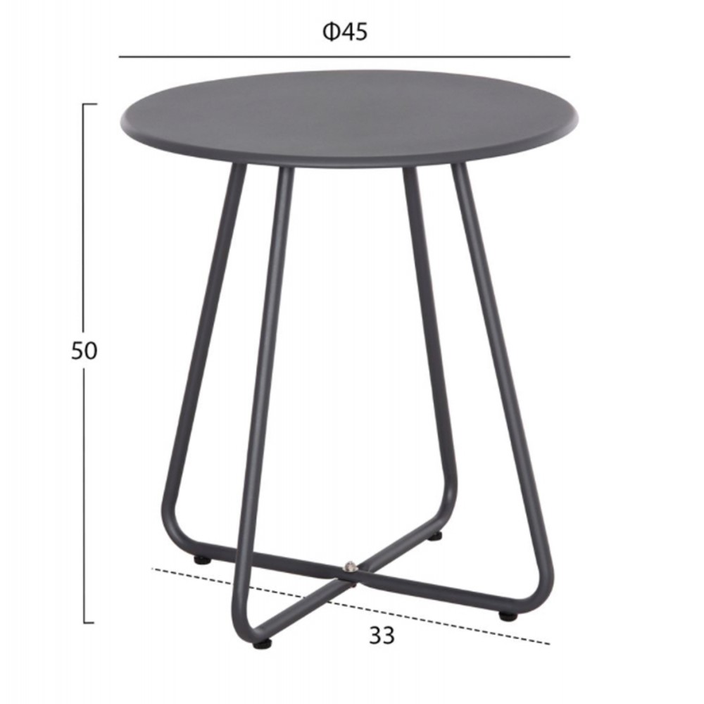 Σετ lounge 3τμχ "PONY" από μέταλλο/rattan σε χρώμα λευκό/μαύρο Φ40x50