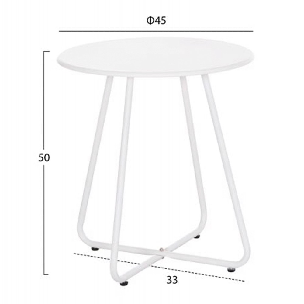 Σετ lounge 3τμχ "PONY" από μέταλλο/rattan σε χρώμα λευκό/μαύρο Φ40x50