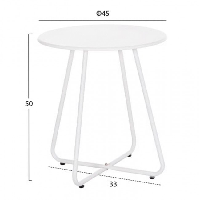 Σετ lounge 3τμχ "PONY" από μέταλλο/rattan σε χρώμα λευκό/μαύρο Φ40x50