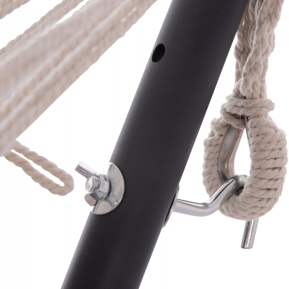 Αιώρα "CRAVE" από μέταλλο/ύφασμα σε χρώμα ανθρακί/μπεζ 265x93x105