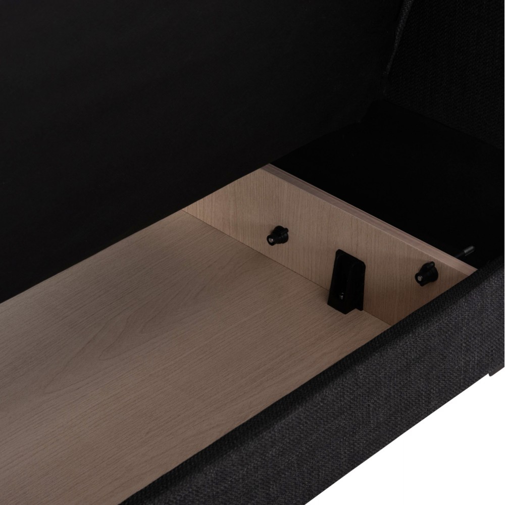 Καναπές-κρεβάτι "NIKKO" διθέσιος με αποθηκευτικό χώρο από ύφασμα σε χρώμα γκρι 144x75x84