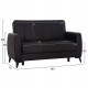 Καναπές-κρεβάτι "NIKKO" διθέσιος με αποθηκευτικό χώρο από pu σε χρώμα μαύρο 144x75x84