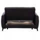 Καναπές-κρεβάτι "NIKKO" διθέσιος με αποθηκευτικό χώρο από pu σε χρώμα μαύρο 144x75x84