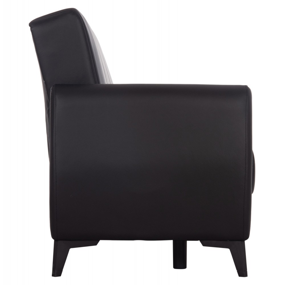 Καναπές-κρεβάτι "NIKKO" διθέσιος με αποθηκευτικό χώρο από pu σε χρώμα μαύρο 144x75x84