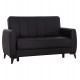 Καναπές-κρεβάτι "NIKKO" διθέσιος με αποθηκευτικό χώρο από pu σε χρώμα μαύρο 144x75x84