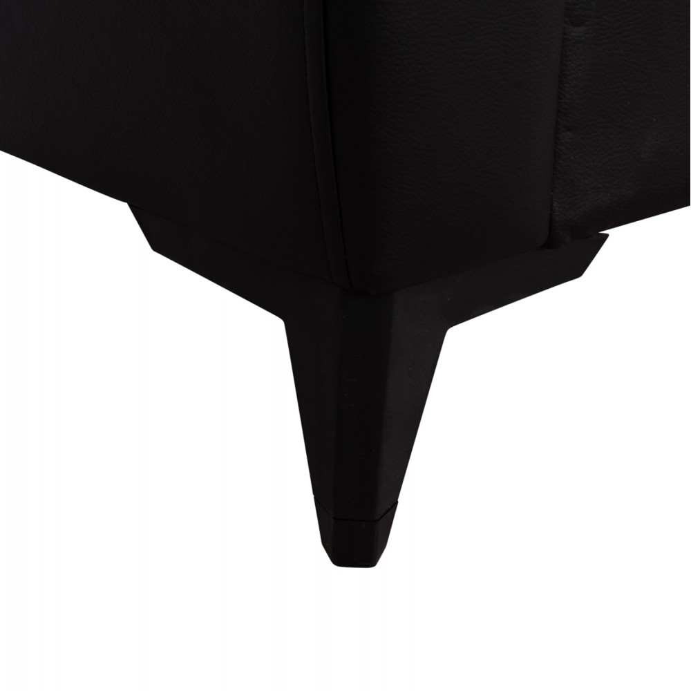 Καναπές-κρεβάτι "NIKKO" διθέσιος με αποθηκευτικό χώρο από pu σε χρώμα μαύρο 144x75x84