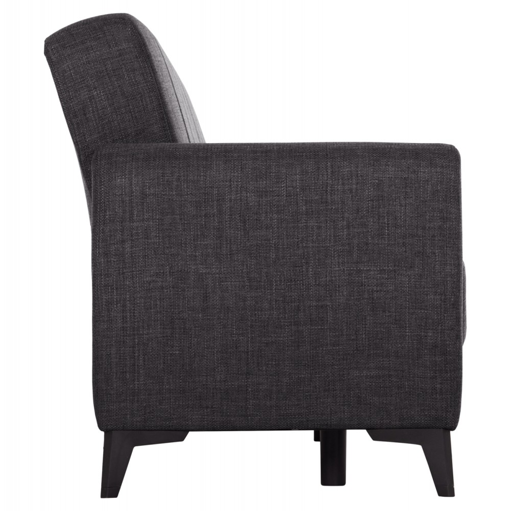 Καναπές-κρεβάτι "NIKKO" τριθέσιος με αποθηκευτικό χώρο από ύφασμα σε χρώμα γκρι 209x76x83