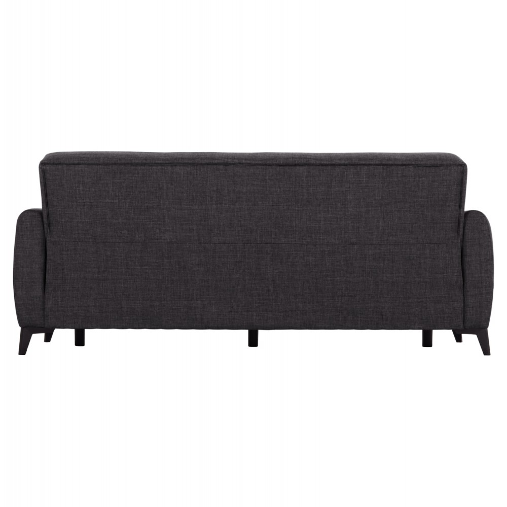 Καναπές-κρεβάτι "NIKKO" τριθέσιος με αποθηκευτικό χώρο από ύφασμα σε χρώμα γκρι 209x76x83