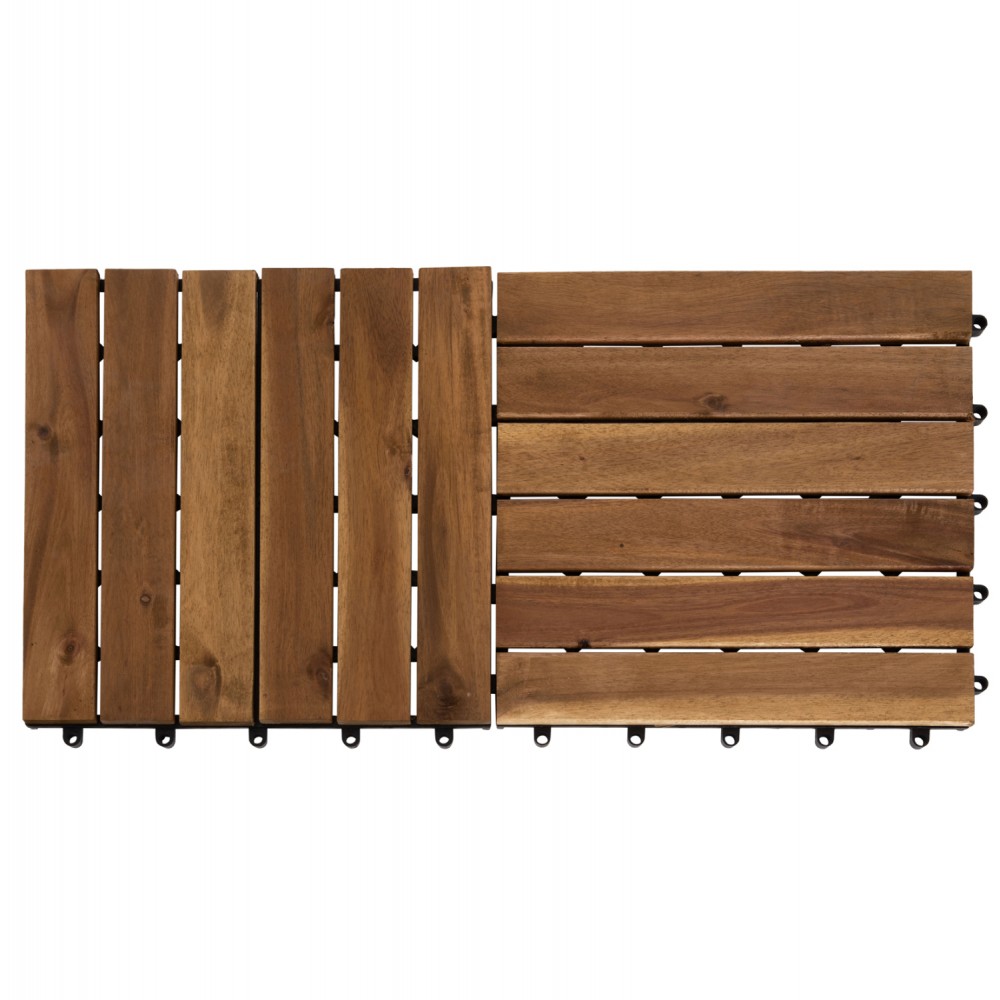 Σετ πλακάκια 10τμχ από μασίφ ξύλο ακακίας σε χρώμα φυσικό 30x30x2.4