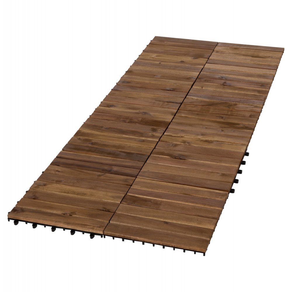 Σετ πλακάκια 10τμχ από μασίφ ξύλο ακακίας σε χρώμα φυσικό 30x30x2.4