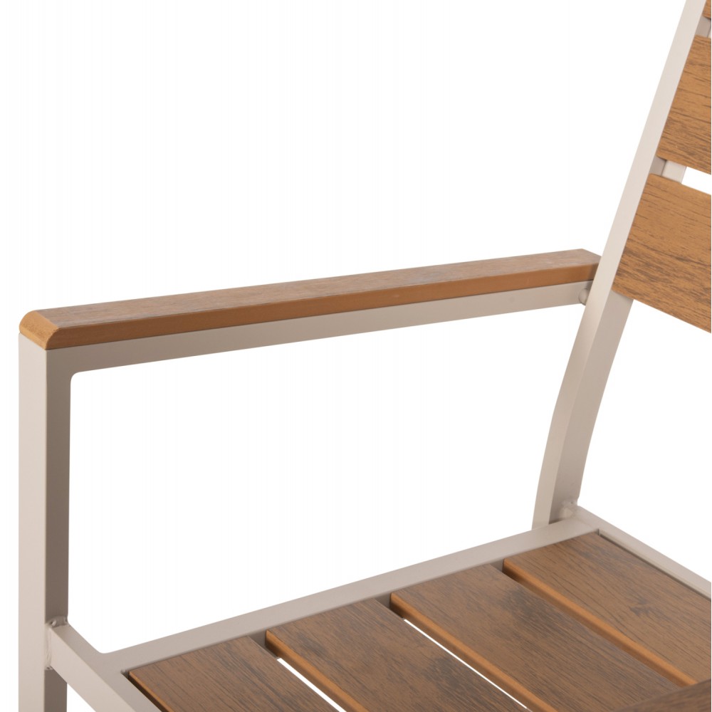 Σετ τραπεζαρίας "SAGA" 5τμχ από αλουμίνιο/polywood σε χρώμα σαμπανί/φυσικό 150x89.5x73