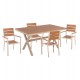 Σετ τραπεζαρίας "SAGA" 5τμχ από αλουμίνιο/polywood σε χρώμα σαμπανί/φυσικό 150x89.5x73