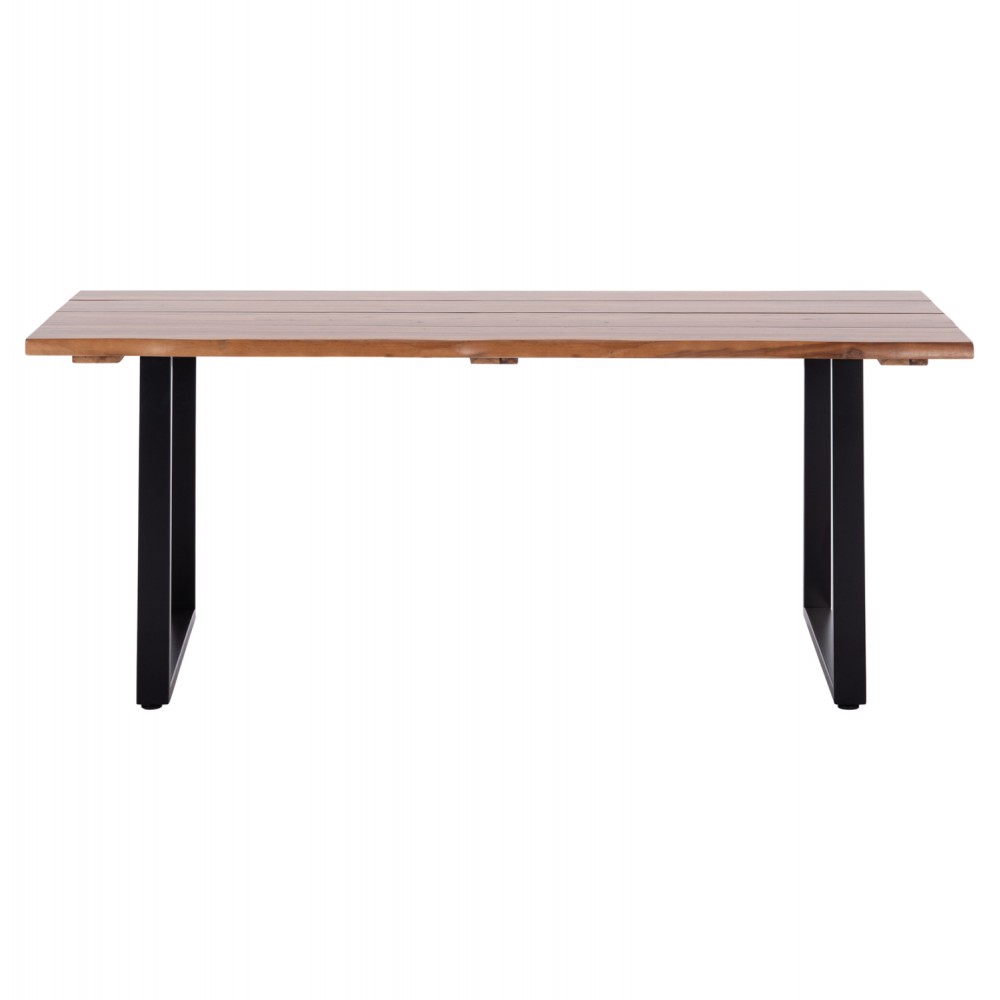 Τραπέζι τραπεζαρίας "FRIGGO" από ξύλο/μέταλλο σε χρώμα φυσικό/μαύρο 200x100x77