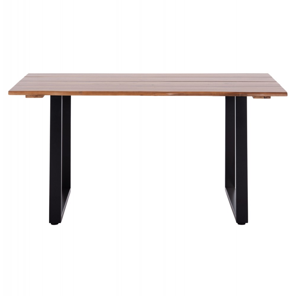 Τραπέζι τραπεζαρίας "FRIGGO" από ξύλο/μέταλλο σε χρώμα φυσικό/μαύρο 160x80x76