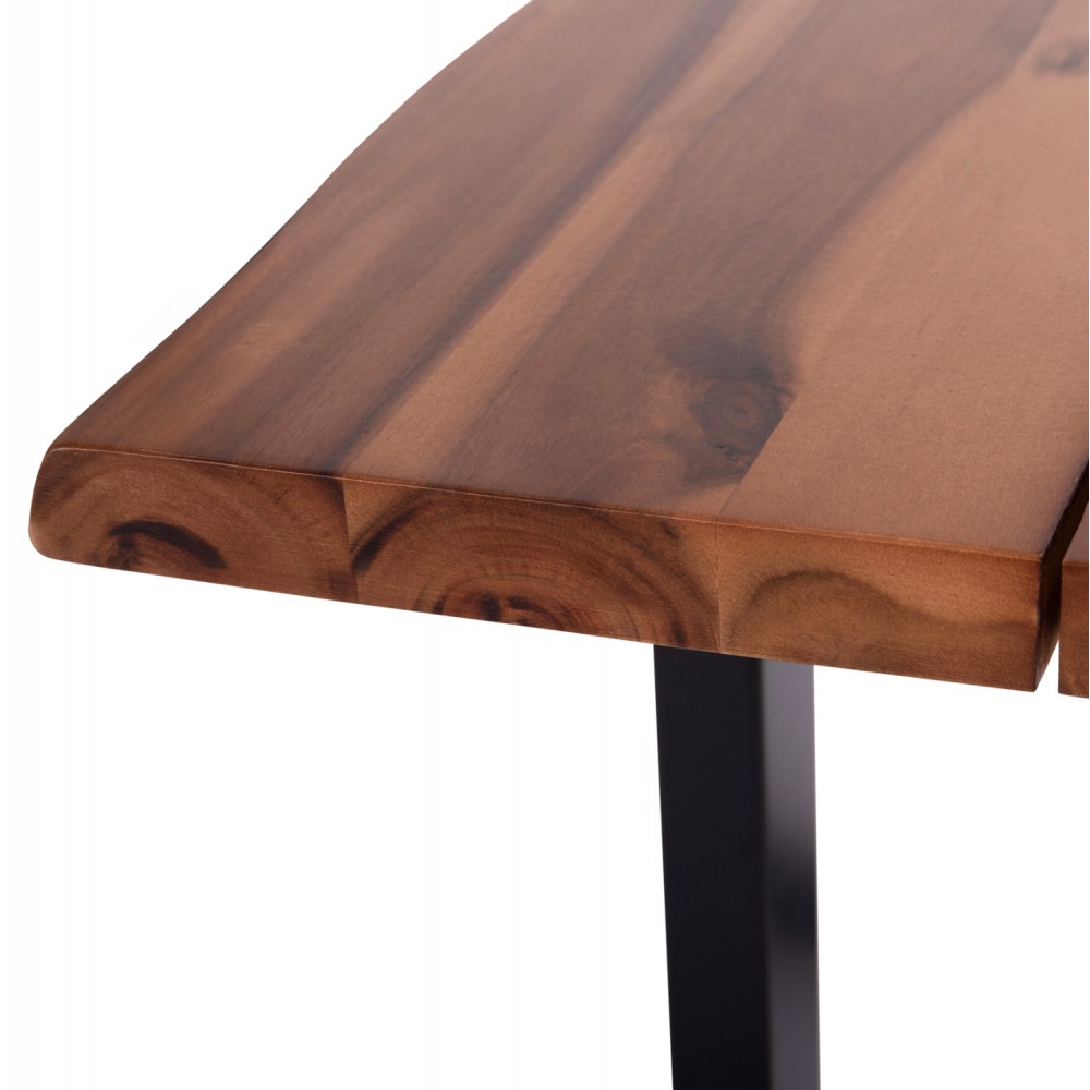 Τραπέζι τραπεζαρίας "FRIGGO" από ξύλο/μέταλλο σε χρώμα φυσικό/μαύρο 160x80x76