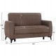 Καναπές-κρεβάτι "NIKKO" διθέσιος  με αποθηκευτικό χώρο από ύφασμα σε χρώμα καφέ 144x75x84