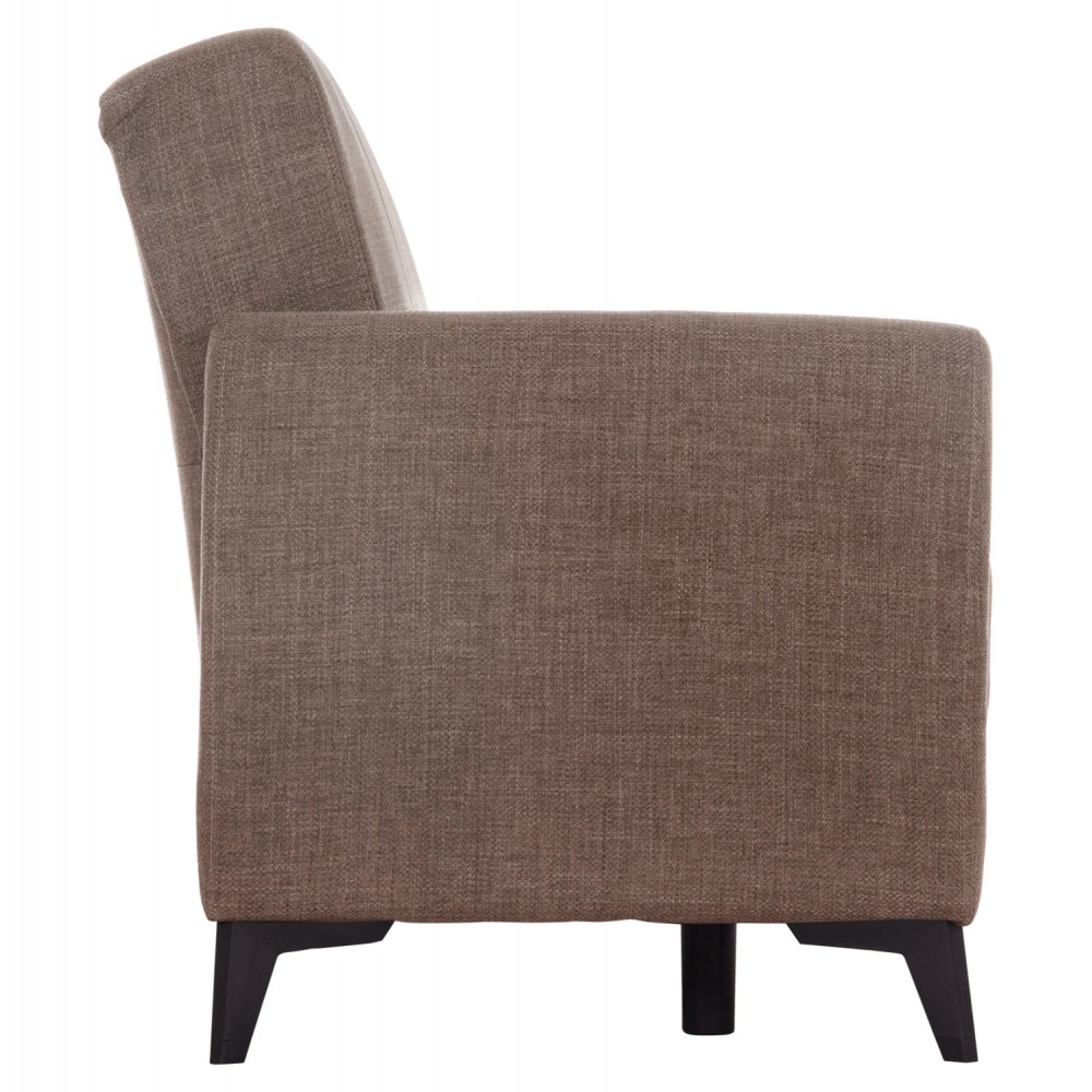 Καναπές-κρεβάτι "NIKKO" διθέσιος  με αποθηκευτικό χώρο από ύφασμα σε χρώμα καφέ 144x75x84