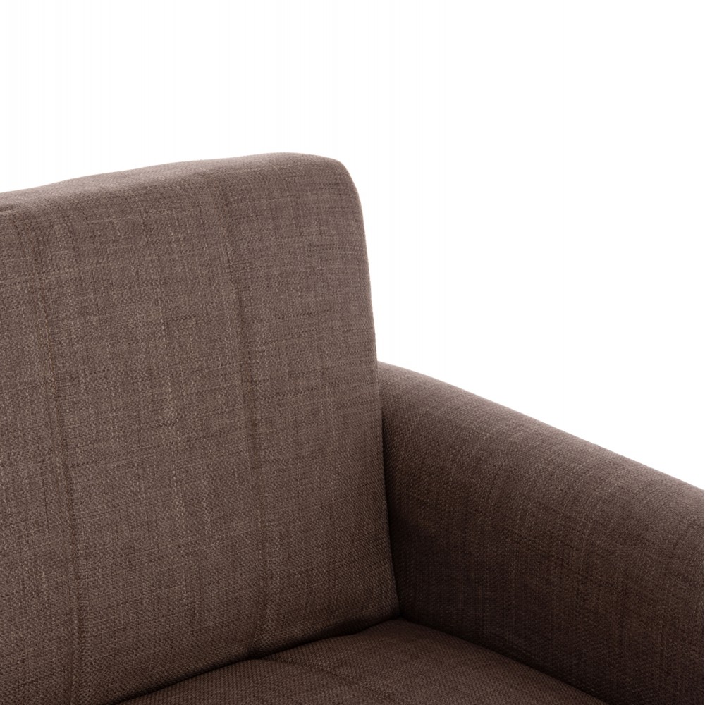 Καναπές-κρεβάτι "NIKKO" διθέσιος  με αποθηκευτικό χώρο από ύφασμα σε χρώμα καφέ 144x75x84