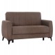 Καναπές-κρεβάτι "NIKKO" διθέσιος  με αποθηκευτικό χώρο από ύφασμα σε χρώμα καφέ 144x75x84