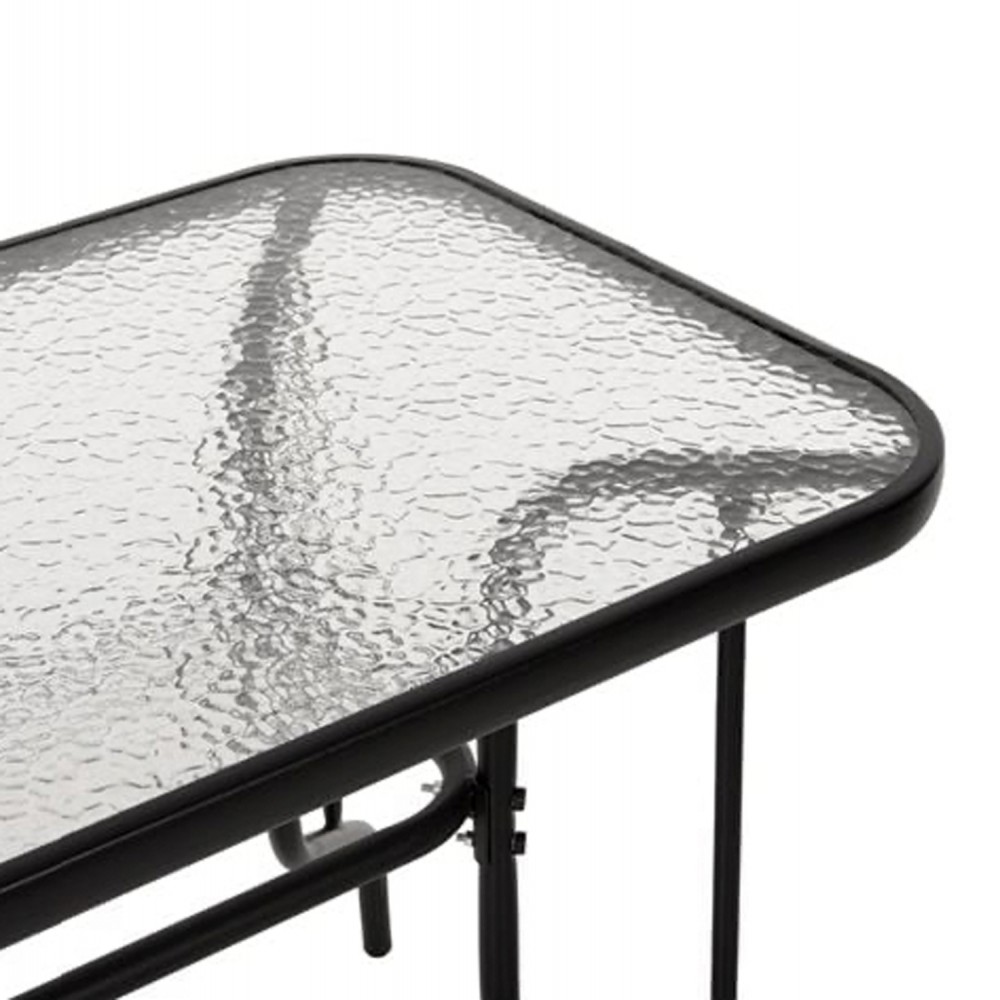 Σετ τραπεζαρίας 5τμχ από μέταλλο/textilene σε χρώμα μαύρο 110x60x71