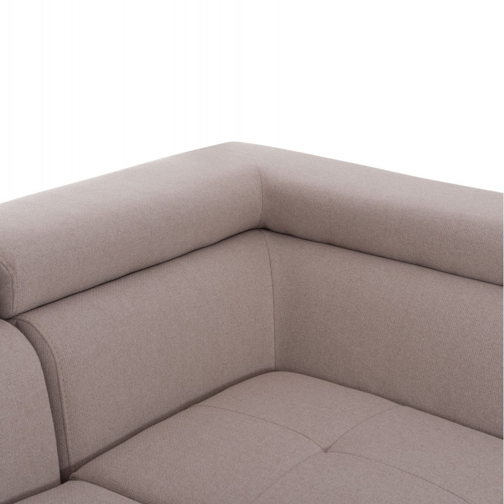 Καναπές-κρεβάτι "ENCORE" δεξιά γωνία με αποθηκευτικό χώρο από ύφασμα σε χρώμα μπεζ 285x205x90