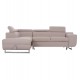 Καναπές-κρεβάτι "ENCORE" αριστερή γωνία με αποθηκευτικό χώρο από ύφασμα σε χρώμα μπεζ 285x205x90