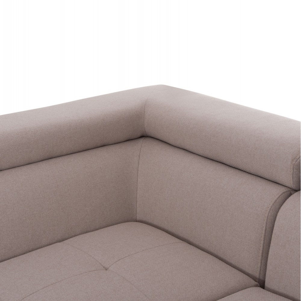 Καναπές-κρεβάτι "ENCORE" αριστερή γωνία με αποθηκευτικό χώρο από ύφασμα σε χρώμα μπεζ 285x205x90