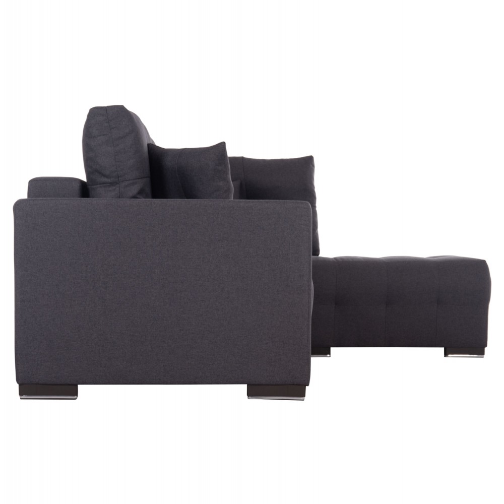 Καναπές-κρεβάτι "TRENDSTON" δεξιά γωνία με αποθηκευτικό χώρο από ύφασμα σε χρώμα γκρι 298x177x95