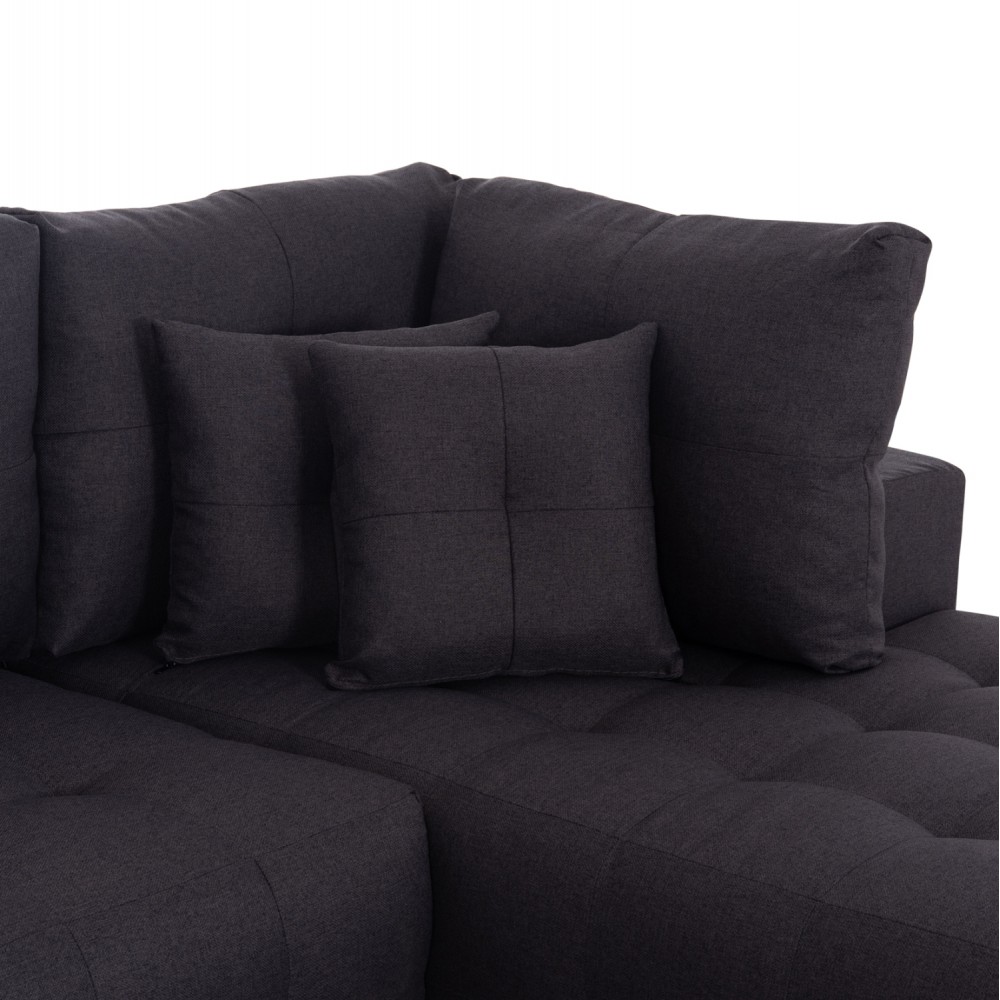 Καναπές-κρεβάτι "TRENDSTON" δεξιά γωνία με αποθηκευτικό χώρο από ύφασμα σε χρώμα γκρι 298x177x95