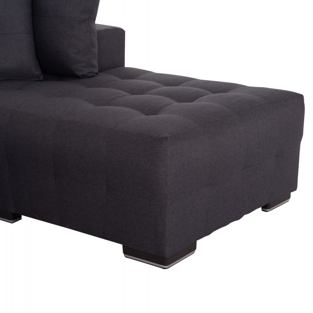 Καναπές-κρεβάτι "TRENDSTON" δεξιά γωνία με αποθηκευτικό χώρο από ύφασμα σε χρώμα γκρι 298x177x95