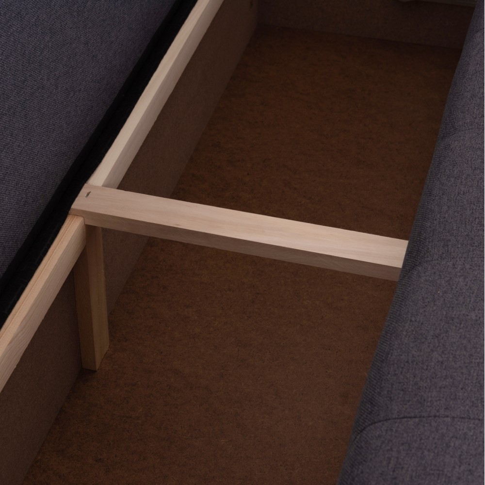 Καναπές-κρεβάτι "TRENDSTON" δεξιά γωνία με αποθηκευτικό χώρο από ύφασμα σε χρώμα γκρι 298x177x95