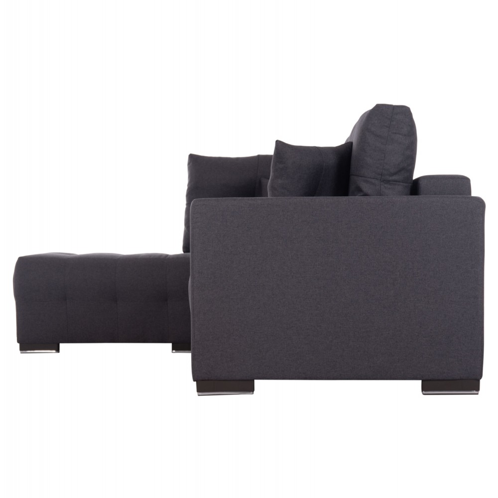Καναπές-κρεβάτι "TRENDSTON" αριστερή γωνία με αποθηκευτικό χώρο από ύφασμα σε χρώμα γκρι 298x177x95