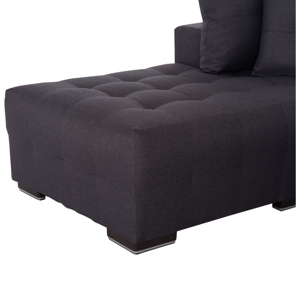 Καναπές-κρεβάτι "TRENDSTON" αριστερή γωνία με αποθηκευτικό χώρο από ύφασμα σε χρώμα γκρι 298x177x95