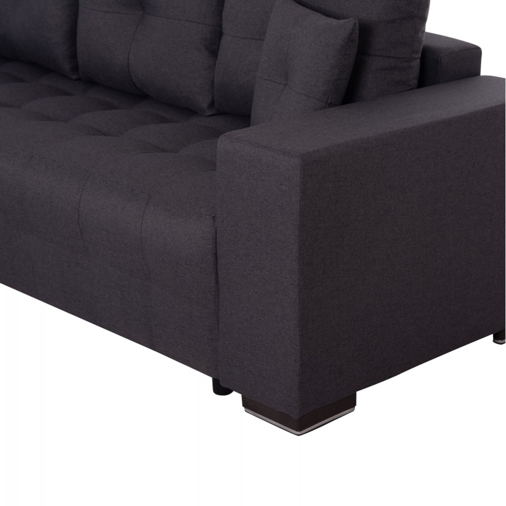 Καναπές-κρεβάτι "TRENDSTON" αριστερή γωνία με αποθηκευτικό χώρο από ύφασμα σε χρώμα γκρι 298x177x95