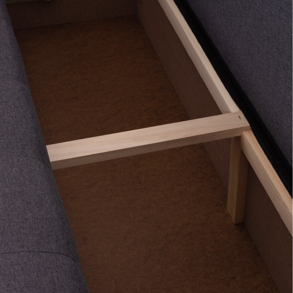 Καναπές-κρεβάτι "TRENDSTON" αριστερή γωνία με αποθηκευτικό χώρο από ύφασμα σε χρώμα γκρι 298x177x95