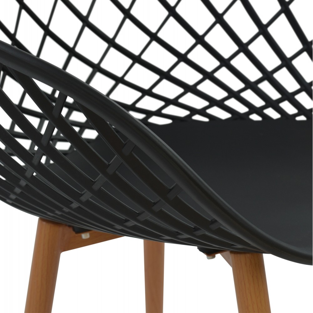 Σετ τραπεζαρίας "ARIADNE" από ξύλο/mdf/pp σε χρώμα μαύρο/φυσικό 120x80x73