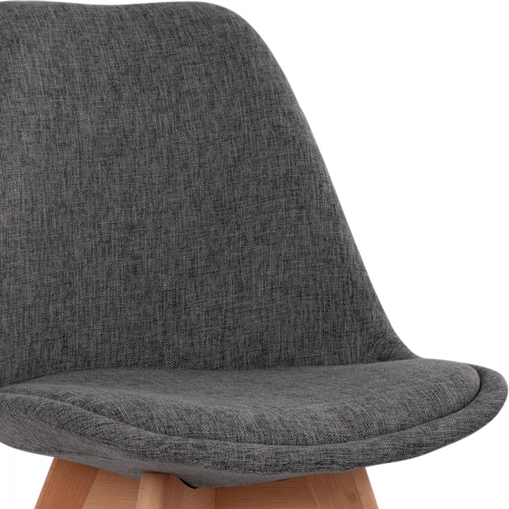 Σετ τραπεζαρίας "LIO" 5τμχ από ξύλο/mdf/ύφασμα σε χρώμα γκρι/φυσικό 120x80x73