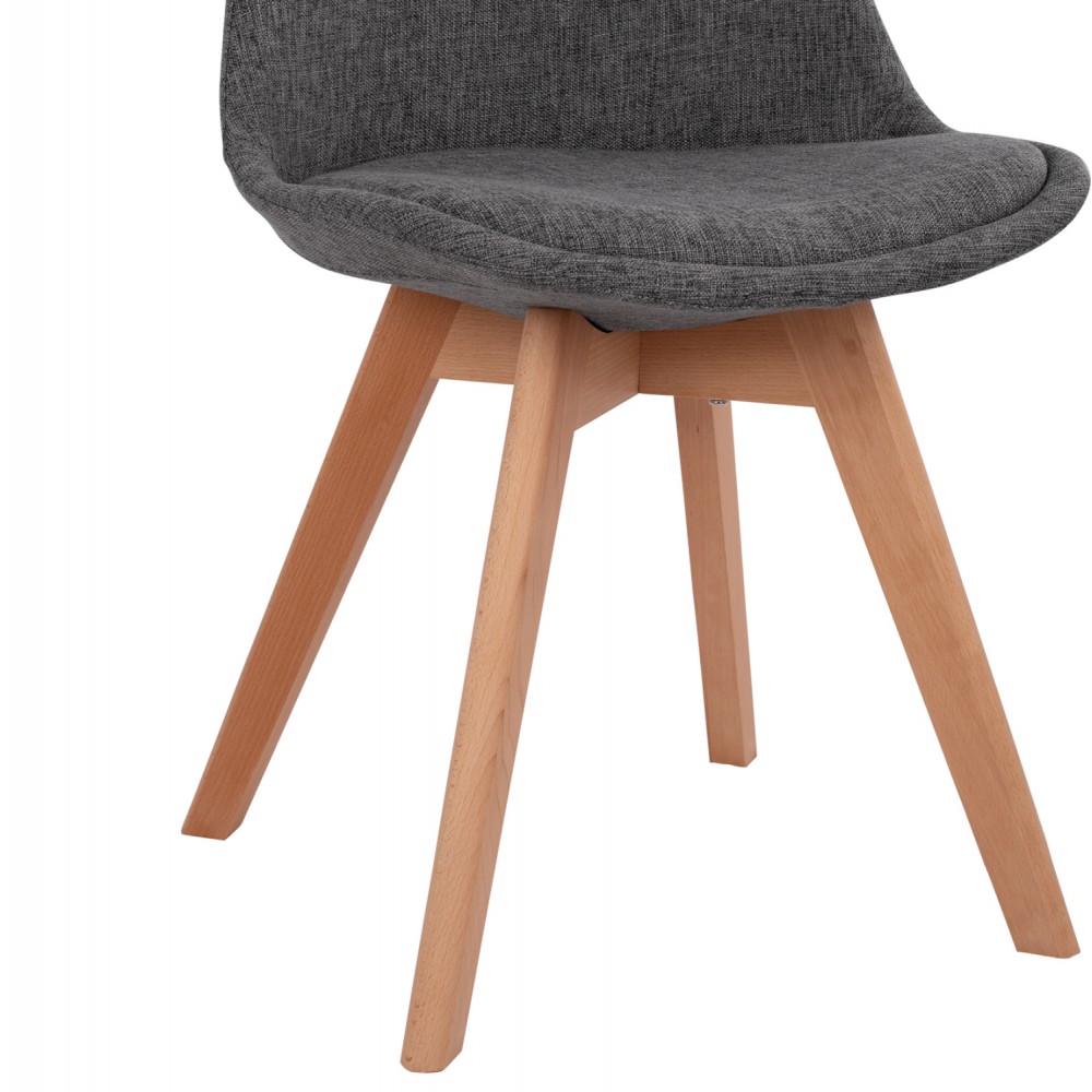 Σετ τραπεζαρίας "LIO" 5τμχ από ξύλο/mdf/ύφασμα σε χρώμα γκρι/φυσικό 120x80x73