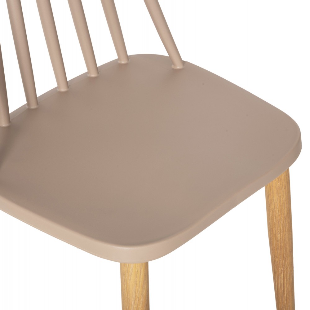 Σετ τραπεζαρίας "VANESSA" 5τμχ από ξύλο/mdf/pp σε χρώμα φυσικό/καπουτσίνο 120x80x73