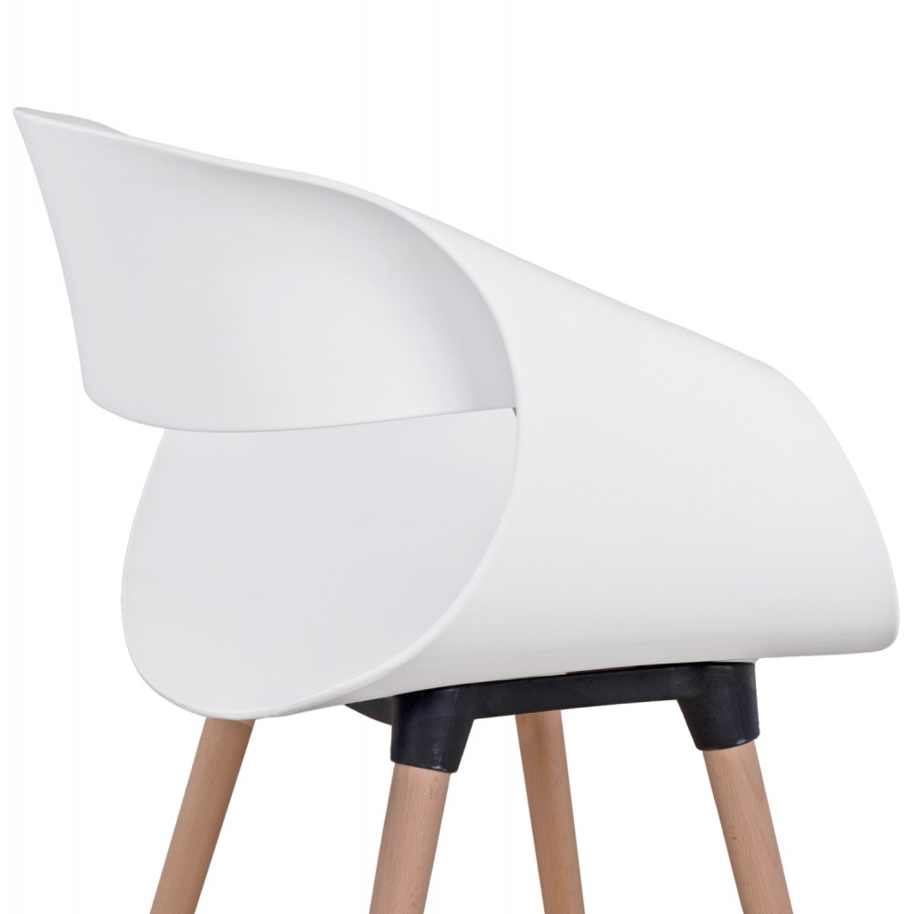 Σετ τραπεζαρίας "MAGGIE" 5τμχ από ξύλο/mdf/pp σε χρώμα φυσικό/λευκό Φ120x75