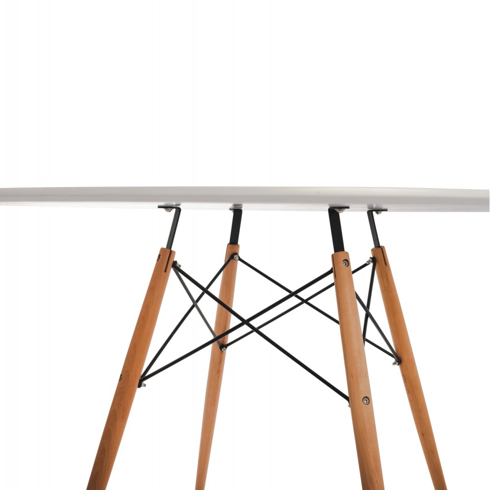 Σετ τραπεζαρίας "MAGGIE" 5τμχ από ξύλο/mdf/pp σε χρώμα φυσικό/λευκό Φ120x75